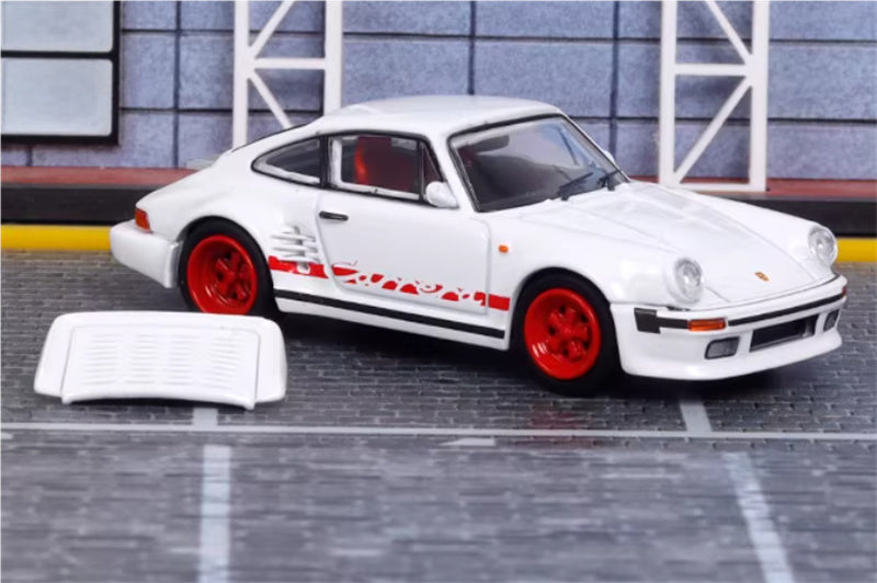 Master Porsche 911 930 Turbo Black Bird White Red Wheel 1:64 Car Pre-built Airliner Model Display view4