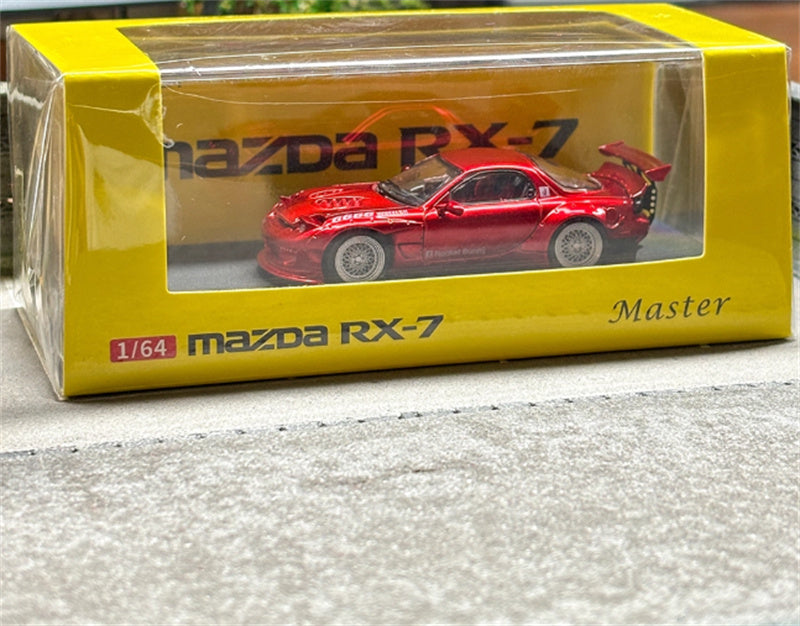Master Mazda RX-7 FC3S Rocket Runny Pandem Transparent Red Limited Edition 1:64 Car Pre-built Airliner Model Display view8