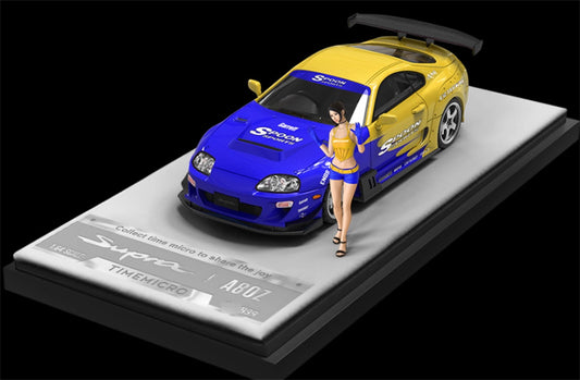 TimeMicro Toyota Supra A80Z Spoon Coating w/ Figure version White base Limited Edition 999PCS ONLY 1:64 Car Pre-built Model view1