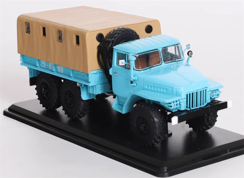 StartScaleModels Soviet URAL-375D flatbed blue Truck with tent 1：43 Truck Pre-built Model