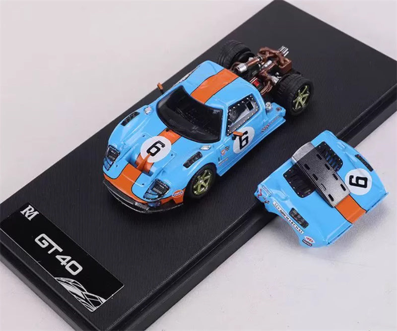 Rhino Model Ford GT40 #6 Gulf Painting Limited Edition 599PCS ONLY 1:64 Car Pre-built Model view3