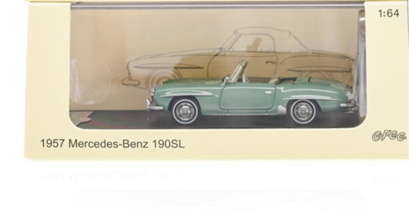 GFCC Mercedes Benz 190SL Convertible Luxury Classic Car Light green 1957 Soft top 1:64 car Pre-built Model view6
