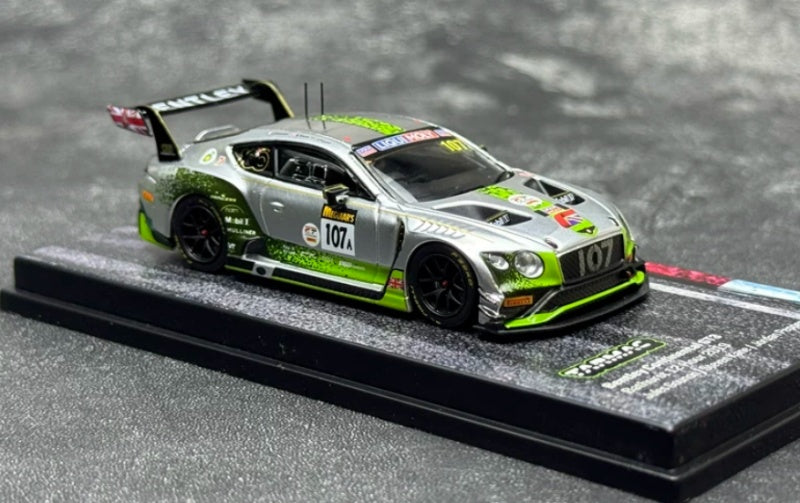 1:64 Bentley Continental GT3 2019 Silver Tarmac Works   DIECAST Model