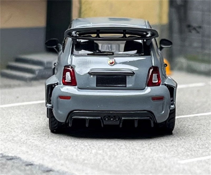 MINIGT Fiat Abarth 595 LB-WORKS x Abas Works Grey 1:64 Car Pre-built Model view7