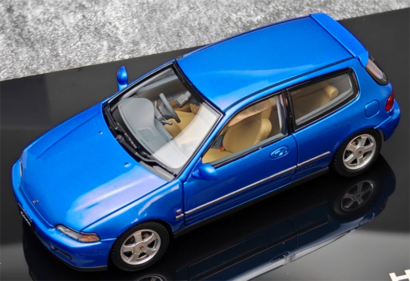 LCD-MODELS Honda Civic SiR II EG6 Fully open blue Beige Interior 1:43 Car Model view1