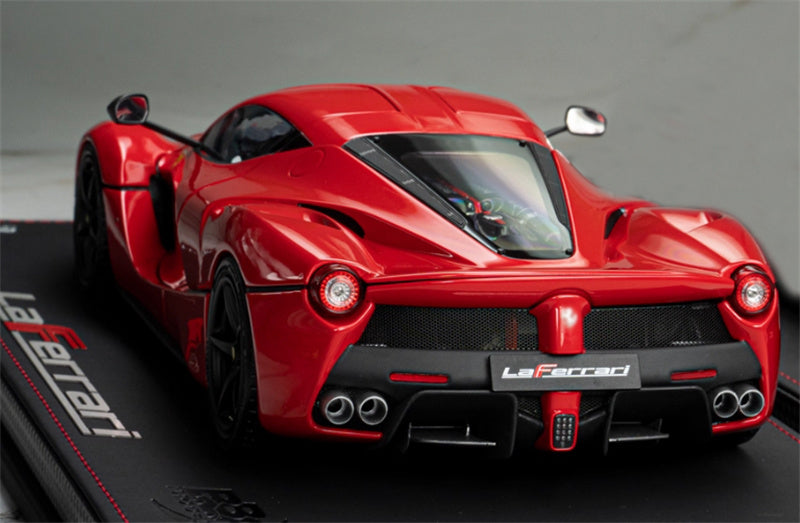 BBR MODELS Ferrari LaFerrari red Black wheel red top Limited Edition 120PCS ONLY leather base 1:18 Car Pre-built Model view3