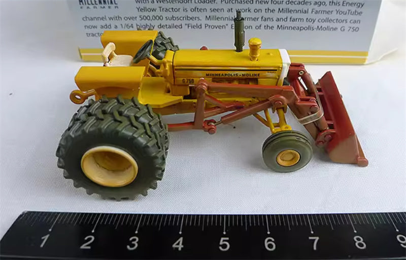 SpecCast Toy Tractor Times MM G750 With Loader Duals yellow 1:64 Truck Pre-built Model