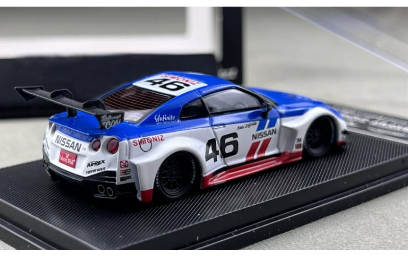1:64 Nissan 35GT-RR  Blue and White 46 mymodelcollect  Limited Edition 999PCS ONLY DIECAST Model