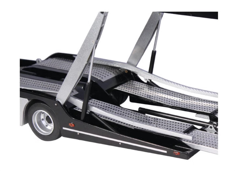 NZG Mercedes Benz Actros Lohr Black Benz logo + double-layer trailer KIT 1:18 DIECAST Truck Lorry