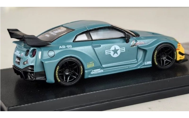 1:64 Nissan 35GT-RR  Matte green/yellow head mymodelcollect  Limited Edition 999PCS ONLY DIECAST Model