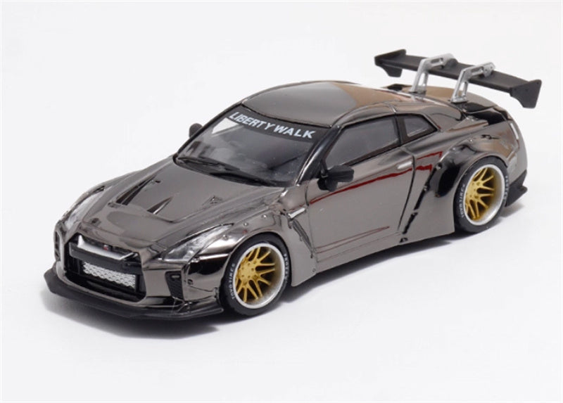 mymodelcollect Nissan GT-R R35 LBWK Limited Edition Electroplating Grey 1:64 Car Pre-built Model view1