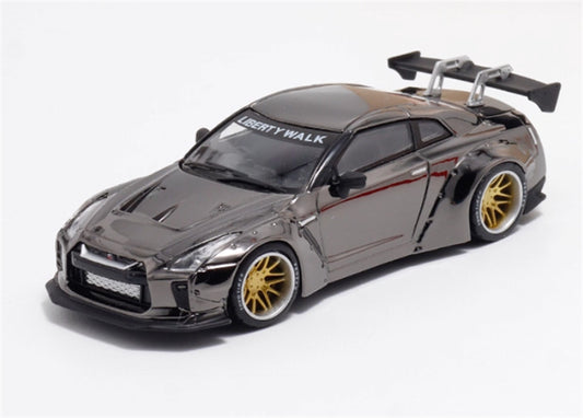 mymodelcollect Nissan GT-R R35 LBWK Limited Edition Electroplating Grey 1:64 Car Pre-built Model view1