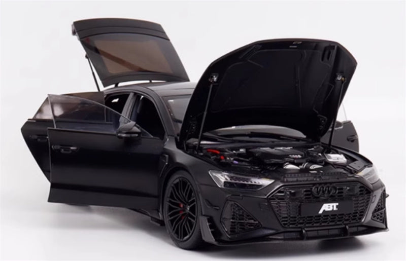 KengFai 2021 Audi RS7 C8 Sportback Semi-matte Black ABT 1:18 Car Pre-built Model
