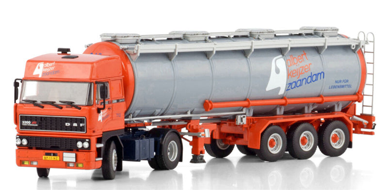 WSI DAF 3300 SPACE CAB 4X2 CHROME TANK TRAILER - 3 AXLE Albert Keijzer zaandam 1:50 Truck Pre-built Model