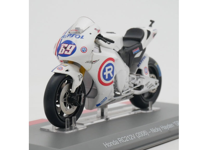 1:18 Honda RC212V 2008 White #69 Hayden GP Valencia IXO  Diecast Motorcycle Model
