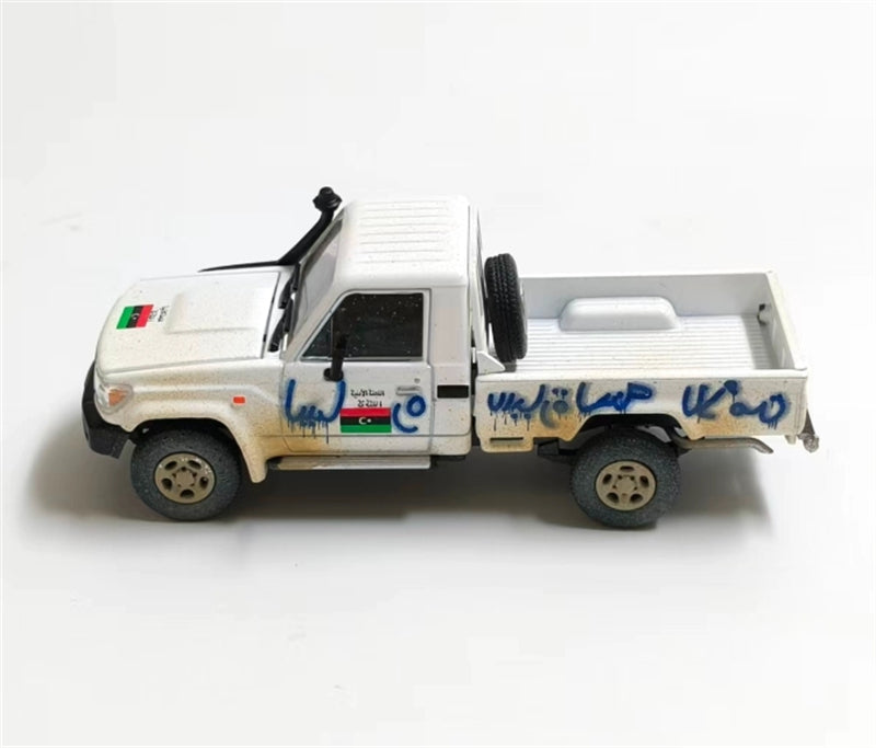 RHINO MODEL Toyota Land Cruiser LC79 White Dirty LX Pickup Truck 1:64 Truck Pre-built Model view7