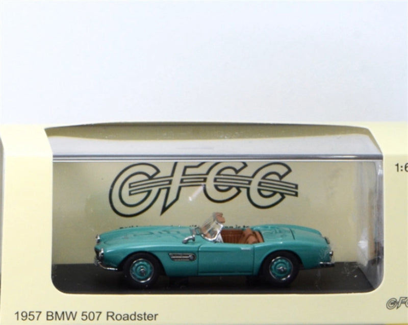 GFCC BMW 507 Roadster Retro Car 1957 Light Green Convertible Softtop 1:64 car Pre-built Model view6