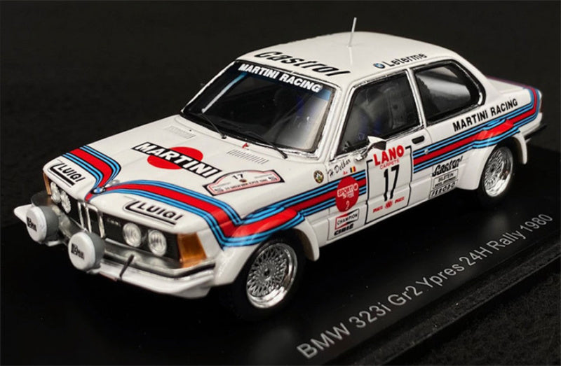 Spark BMW 323i Gr2 Ypres 24H Rally 1980 H.DELBAR 1:43 Car Pre-built Model view1
