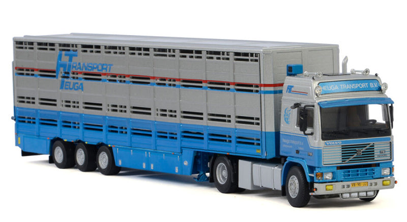 WSI VOLVO F16 GLOBETROTTER 4X2 LIVE STOCK TRAILER - 3 AXLE Heuga Transport 1:50 Truck Pre-built Model