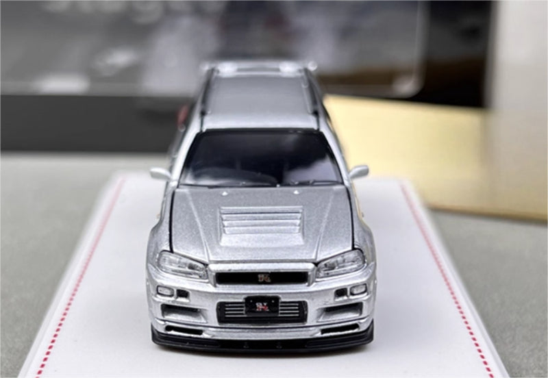 Focal Horizon Nissan Stagea R34 Silver Limited Edition 499PCS ONLY 1:64 Car Pre-built Model view6