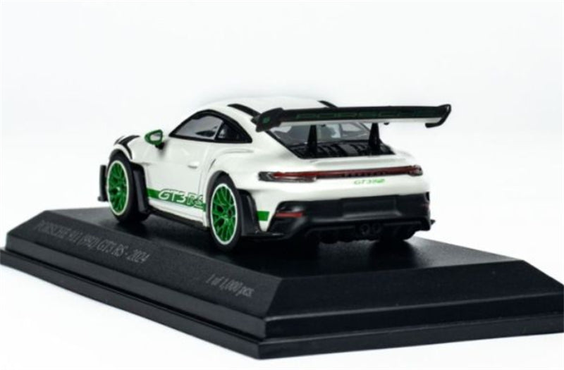 MINICHAMPS Porsche 911 GT3 RS 2024 White w/ Green Wheels Limited Edition 1000PCS ONLY 1:64 Car Pre-built Model