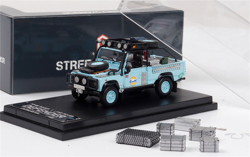 SW Land Rover Defender 110 GULF Limited Edition 499PCS ONLY 1:64 car Pre-built Model view1