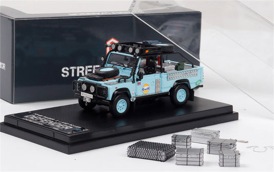 SW Land Rover Defender 110 GULF Limited Edition 499PCS ONLY 1:64 car Pre-built Model view1
