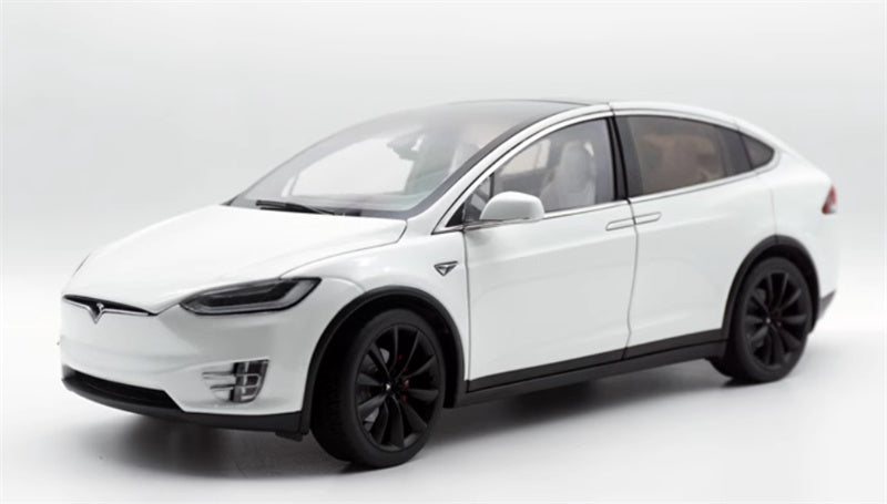 TESLA MODEL X pure electric SUV Pearlescent white 1:18 Car Pre-built Model