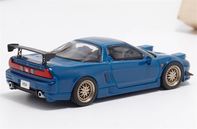 Fuji Honda NSX first generation NA1 standing lamp version navy blue copper wheel 1:64 Car Pre-built Model view5