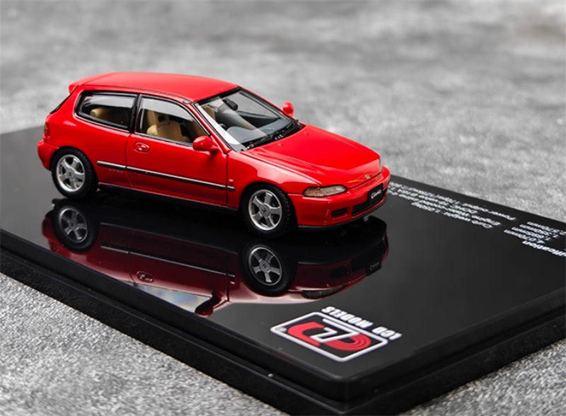 LCD-MODELS Honda Civic SiR II EG6 Fully open red Beige Interior 1:43 Car Model view4