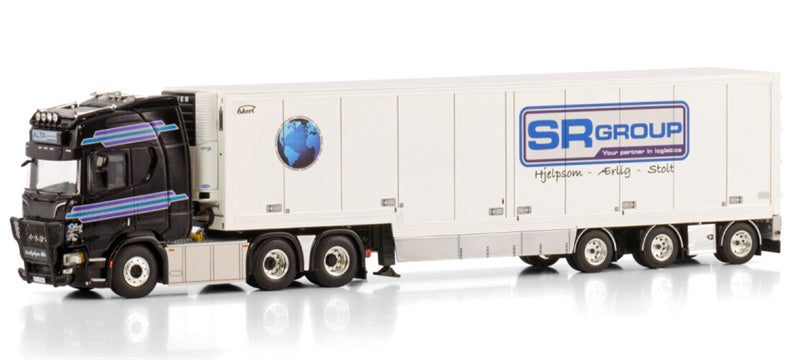 WSI SCANIA R HIGHLINE CR20H 6X2 TAG AXLE SEMI BOX TRAILER - 3 AXLE Alta Logistics / SR Logistics 1:50 DIECAST Truck Lorry