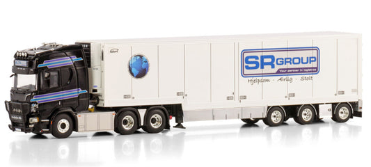 WSI SCANIA R HIGHLINE CR20H 6X2 TAG AXLE SEMI BOX TRAILER - 3 AXLE Alta Logistics / SR Logistics 1:50 DIECAST Truck Lorry