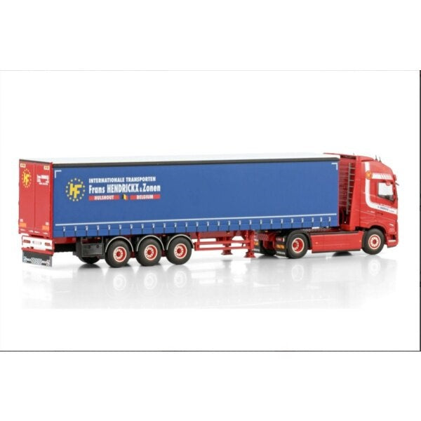 1:50 VOLVO HENDRICKX ZONEN FH5 4X2 CURTAINSIDE TRAILER 3 AXLE WSI   DIECAST Model