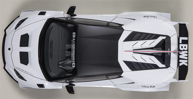 AUTOART Lamborghini HURACAN GT supercar white LBWK AirREX Liberty Walk AK-produce LB PERFORMANCE 1:18 Car Pre-built Model view8