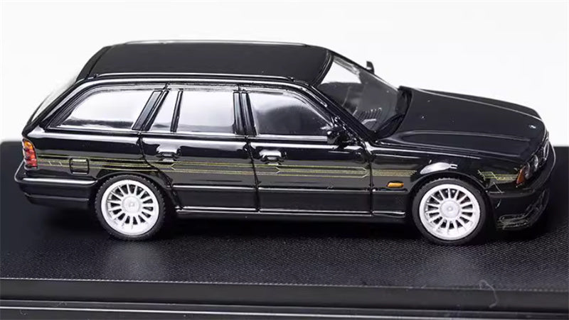 Mortal BMW E34 ALPINA B10 TOURING 5 Series wagon black Gold Strip Limited Edition 999PCS ONLY 1:64 Car Pre-built Model view3