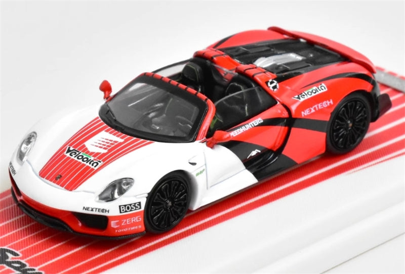 TimeMicro Porsche 918 Spyder Le Mans Red Livery w/ Doll Version Limited Edition 999PCS ONLY 1:64 car Pre-built Model view4