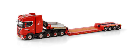 WSI SCANIA S HIGHLINE CS20H 10X4 LOW LOADER - 4 AXLE NOOTEBOOM RED LINE 1/50 DIECAST Truck Lorry