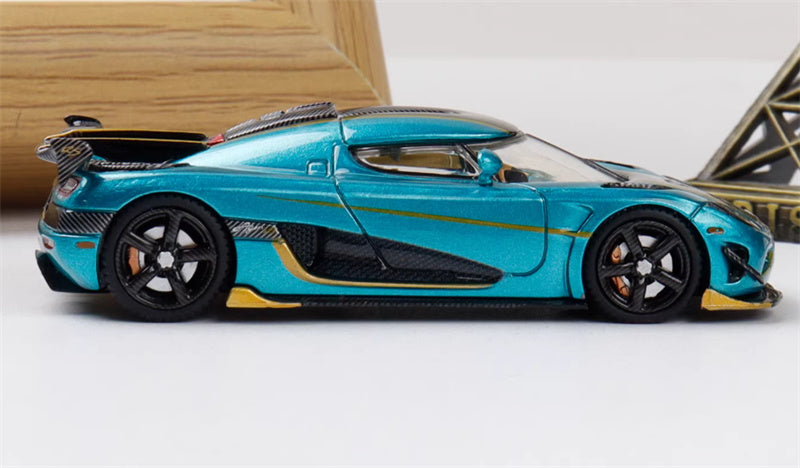 TPC Koenigsegg Agera RS Supercar Turquoise green Limited Edition 500PCS ONLY 1:64 Car Pre-built Model view3