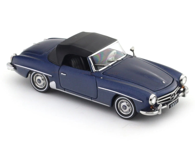 GFCC Mercedes Benz 190SL Convertible Luxury Classic Car Blue 1957 Soft top 1:64 car Pre-built Model view5