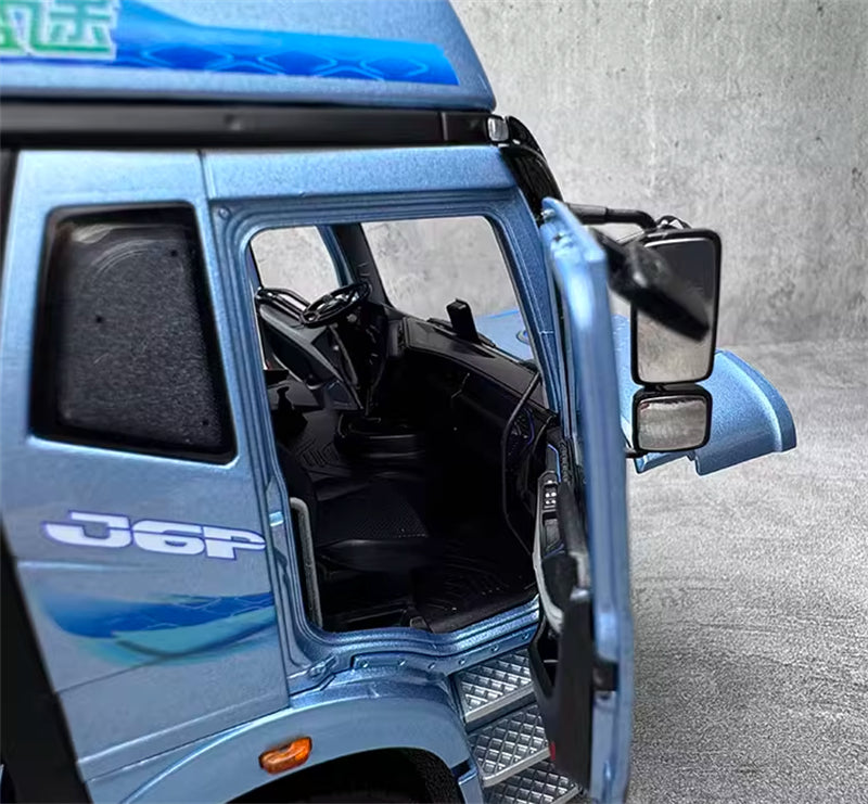 FAW Jiefang J6P Lantu New Energy Tractor Pure Electric Sky Blue 1:24 Truck Pre-built Model