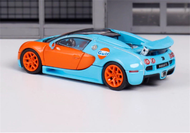 Mortal Bugatti Veyron Gulf Orange Wheel Limited Edition 799PCS ONLY 1:64 Car Pre-built Model view2