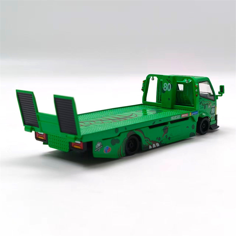 1:64 Hino H300 Dinosaur Painting Green Mega Gear DIECAST Model