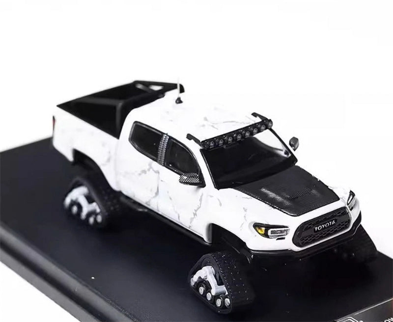 GCD Toyota Tacoma Snow Edition with tank track White Stone Pattern LHD 1:64 Truck Pre-built Model view7