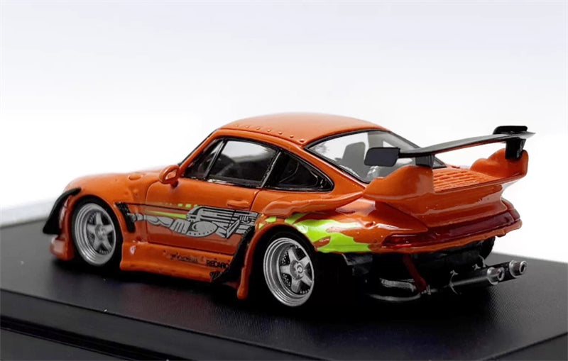 1:64 Porsche 911 RWB 993 Orange SW DIECAST LowTail Model