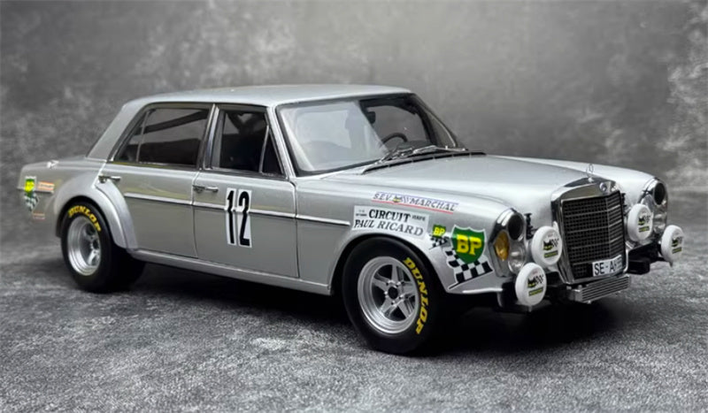 1:18 Mercedes Benz 300SEL 6.8 24-hour Spa 1971 silver  MINICHAMPS #12 DIECAST Car Model