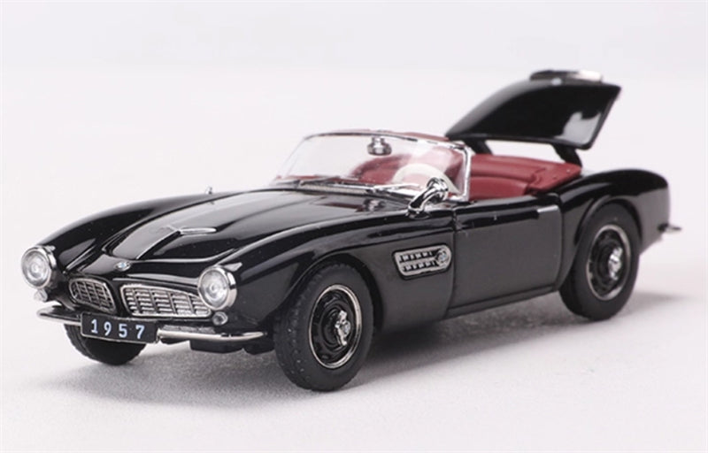 GFCC BMW 507 Roadster Retro Car 1957 Black Convertible hardtop 1:64 car Pre-built Model view4