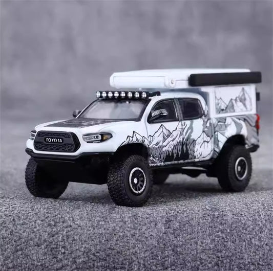 GCD TOYOTA Tacoma Camper Off-Road SUV White LHD 1:64 Truck Pre-built Model view2