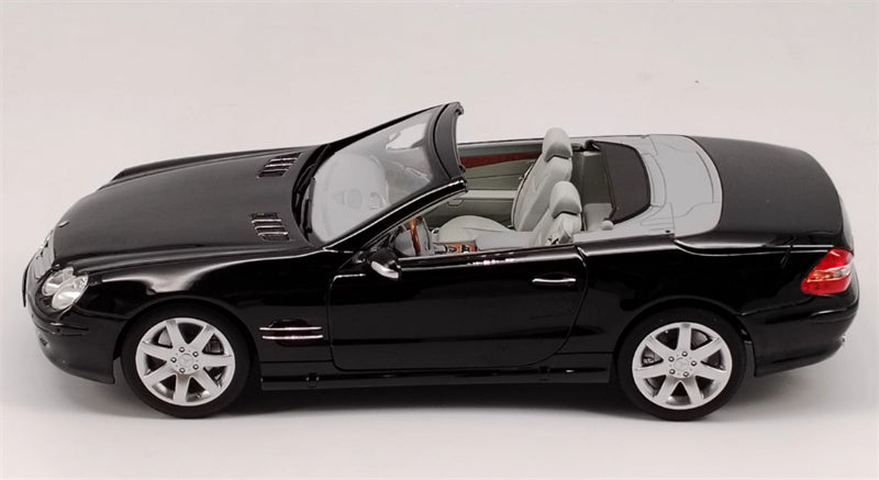 Norev Mercedes Benz SL 500 2003 sports car black 1:18 Car Pre-built Model view1