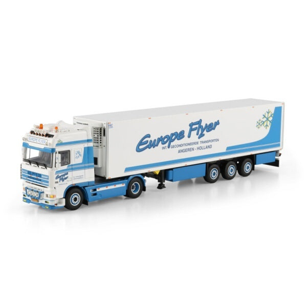 1:50 DAF EUROPE FLYER 95XF CAB 4X2 REEFER TRAILER 3 AXLE WSI   Diecast Model