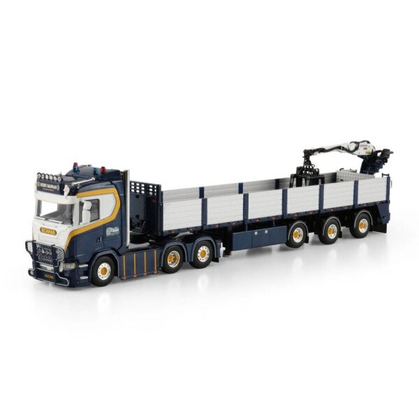 1:50 SCANIA HENRI BAUMAN S CS20N 6X2 BRICK TRAILER 3 AXLE WSI Diecast Model